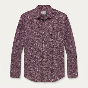 Express Women L Preppy Boho Western Indie Floral Slim Soft Wash Pearl Snap Shirt